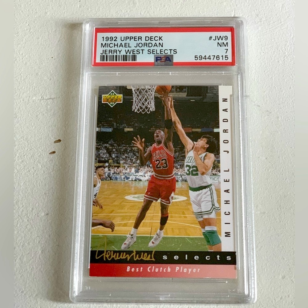 1992 Upper Deck Michael Jordan, Jerry West Selects Card PSA 7
